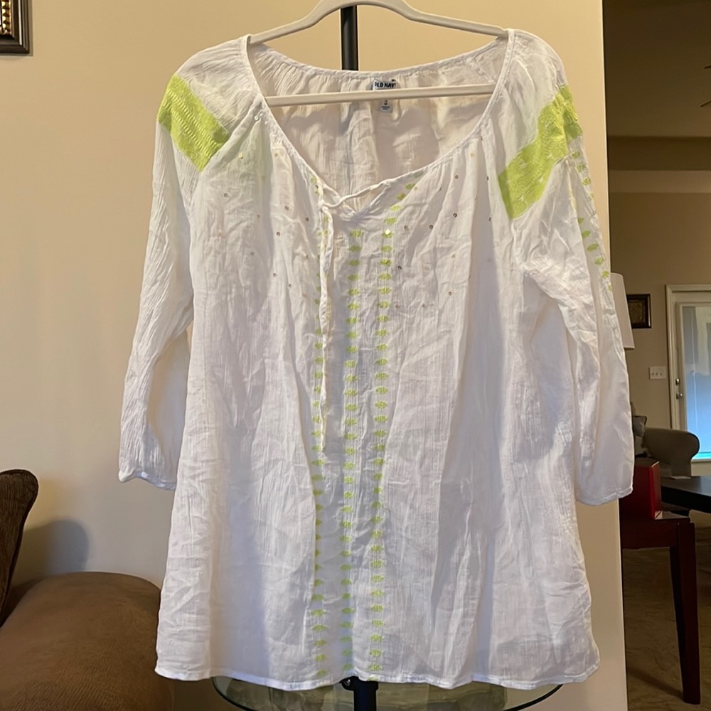 Lime green and White Shirt